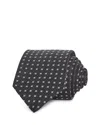 Hugo Boss Silk Classic Grid Tie In Black