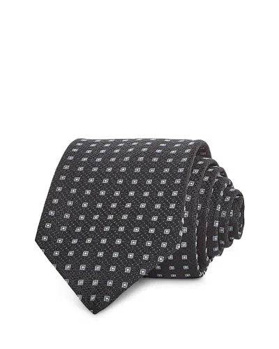 Hugo Boss Silk Classic Grid Tie In Black