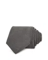 Hugo Boss Silk Classic Grid Tie In Black