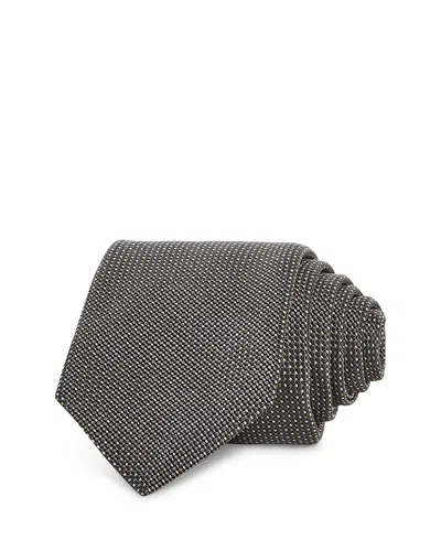 Hugo Boss Silk Classic Grid Tie In Black