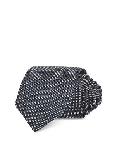 Hugo Boss Silk Classic Grid Tie In Blue