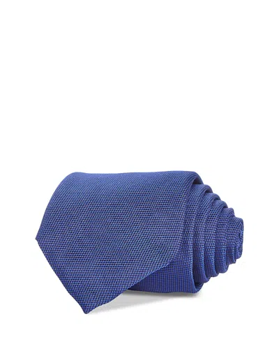 Hugo Boss Silk Classic Grid Tie In Bright Blue