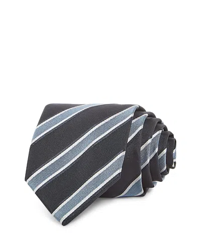 Hugo Boss Silk Classic Stripe Tie In Gray