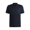 Hugo Boss Silk-cotton Polo Shirt With Zip Placket In Regular Fit In Black