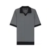 Hugo Boss Silk-cotton Sweater With Johnny Collar In Regular Fit In Gray
