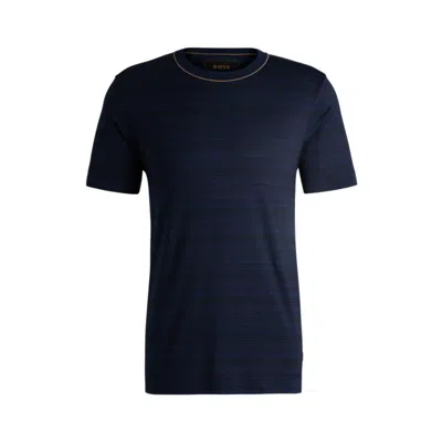 HUGO BOSS SILK-COTTON T-SHIRT IN A REGULAR FIT
