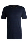 Hugo Boss Silk-cotton T-shirt In A Regular Fit In Dark Blue