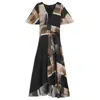 Hugo Boss Silk Dress With Modern Print In Black