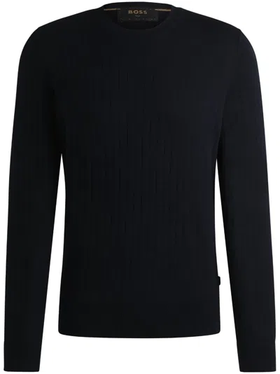 Hugo Boss Silk Jumper In Black