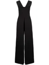 Hugo Boss Jumpsuit In Lustrous Fabric With Layered Effect In Black