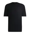 Hugo Boss Cotton-silk Regular-fit T-shirt With Geometric Pattern In Blue