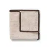 Hugo Boss Silk-linen Pocket Square With Contrast Border In Brown