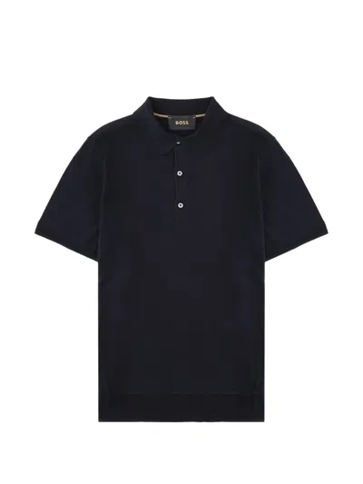 Hugo Boss Navy Blue Solid Polo