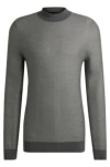 Hugo Boss Silk Regular-fit Sweater With Knitted Structure In Grey