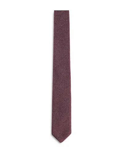 Hugo Boss Silk Skinny Diamond Tie In Dark Red