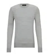 Hugo Boss Silk Sweater In Silver