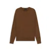 Hugo Boss Silk Sweater With Prince Of Wales Check Structure In Brown