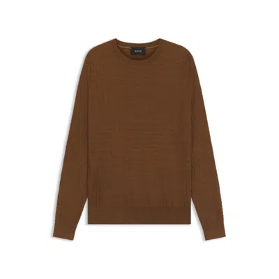 HUGO BOSS SILK SWEATER WITH PRINCE OF WALES CHECK STRUCTURE