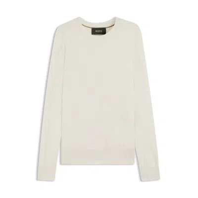 Hugo Boss Silk Sweater With Prince Of Wales Check Structure In White