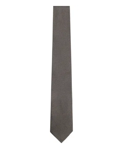 Hugo Boss Silk Tie In Brown