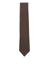 Hugo Boss Patterned Silk Tie In Brown
