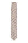 Hugo Boss Silk Tie With Jacquard Pattern In Neutral