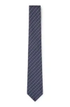 Hugo Boss Silk Tie With Jacquard Pattern In Blue