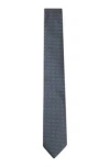 Hugo Boss Silk Tie With Jacquard Pattern In Dark Blue
