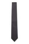 Hugo Boss Silk Tie With Jacquard Pattern In Grey