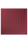 Hugo Boss Silk-twill Scarf With Seasonal Print In Dark Red