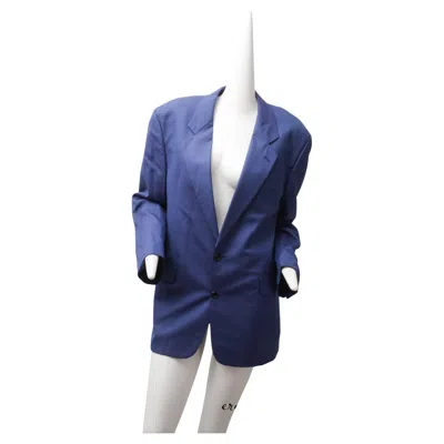 Pre-owned Hugo Boss , Silk Wool Blend, Cobalt Blue, Two-button Blazer, 1990's