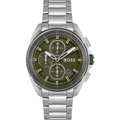 Pre-owned Hugo Boss Silver Mens Chronograph Watch Volane 1513951