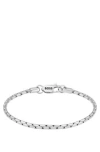 HUGO BOSS SILVER-TONE CHAIN CUFF WITH BRANDED LOBSTER CLASP MEN'S JEWELLERY SIZE S