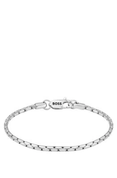 Hugo Boss Silver-tone Chain Cuff With Branded Lobster Clasp Men's Jewellery Size S In Assorted-pre-pack