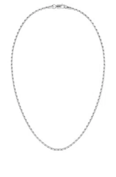Hugo Boss Silver-tone Necklace With Branded Lobster Clasp Men's Jewellery In Metallic