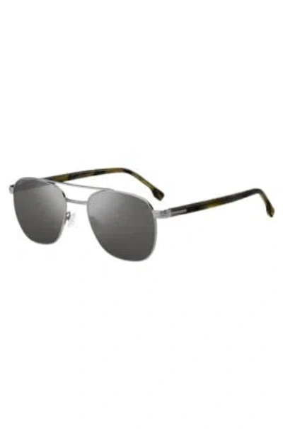 Hugo Boss Silver-tone Sunglasses With Horn-effect Details Men's Eyewear In Assorted-pre-pack