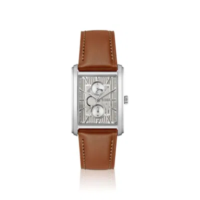 Hugo Boss Silver-tone Watch With Textured Skeleton Dial In Multi
