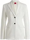 Hugo Boss Slim-fit Jacket In Stretch Fabric In 白色