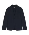 Hugo Boss Packable Slim-fit Blazer In Water-repellent Stretch Fabric In Blue