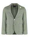 Hugo Boss Boss Single-breasted Two-button Jacket In Green