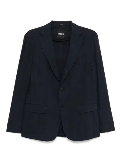 Hugo Boss Single-breasted Blazer In Blue