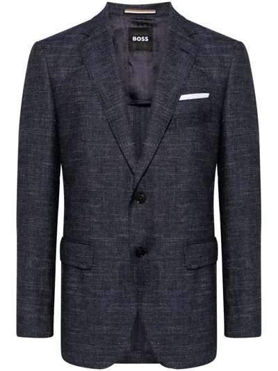 Hugo Boss Single-breasted Blazer In 蓝色