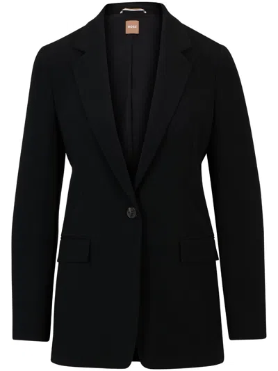 Hugo Boss Single-breasted Blazer In Black