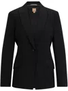 Hugo Boss Regular-fit Jacket In Virgin Wool With Slit Cuffs In Black