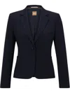 Hugo Boss Slim-fit Jacket In Responsible Virgin Wool In Blue