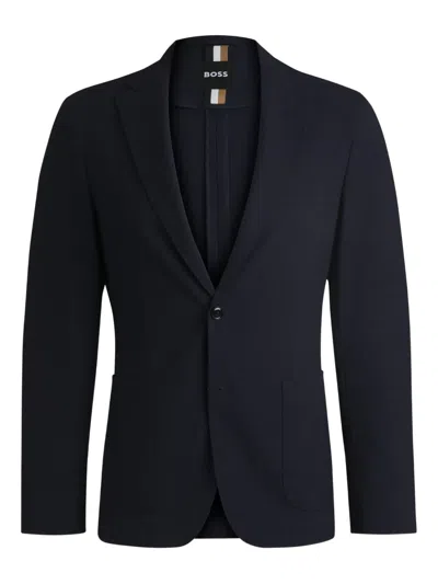 Hugo Boss Single-breasted Blazer In Blue