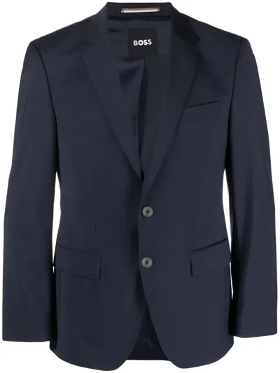 Hugo Boss Single-breasted Suit Jacket In Blue