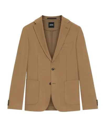Hugo Boss Single Breasted Blazer In Brown