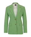 Hugo Boss Single-breasted Jacket In Stretch Fabric In Green