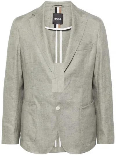 Hugo Boss Single-breasted Blazer In Grün